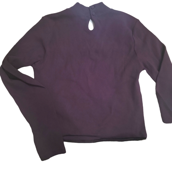 Cosmic Aura Purple Mock Neck Cutout Girls Long-Sleeve LG nwt - Picture 2 of 7
